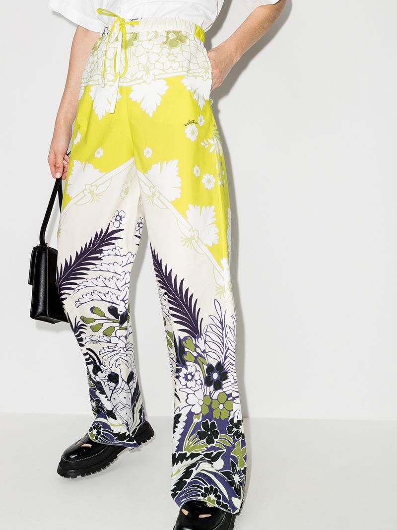 Wide Leg Print Trousers