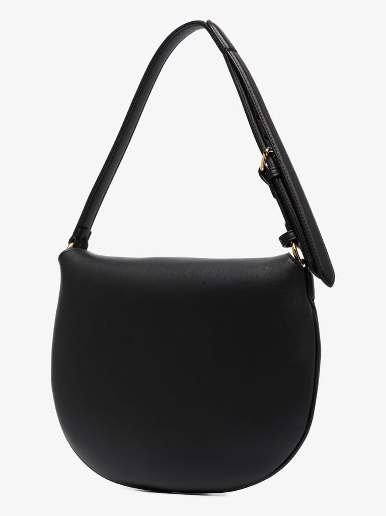 Black Croissant Leather Shoulder Bag