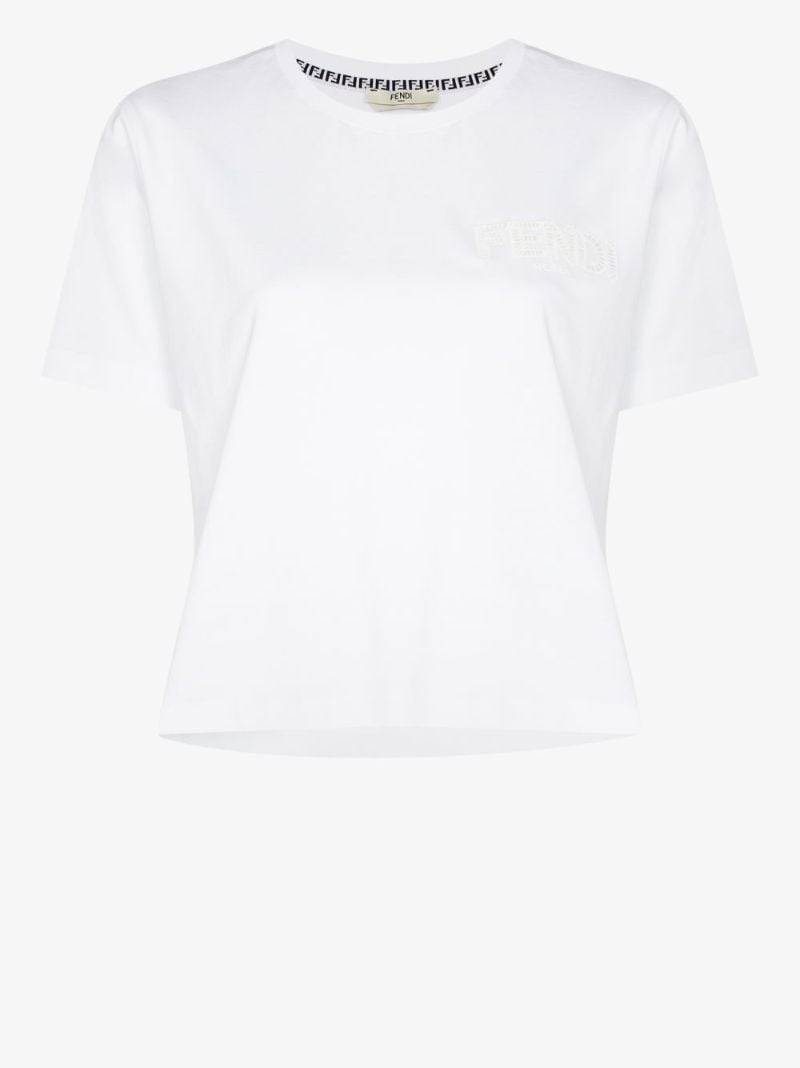 Cutout Logo Cotton T-shirt