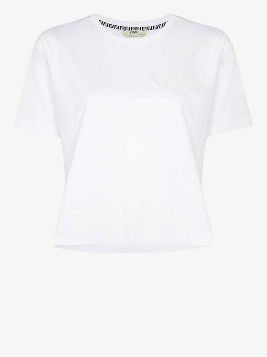 Cutout Logo Cotton T-shirt