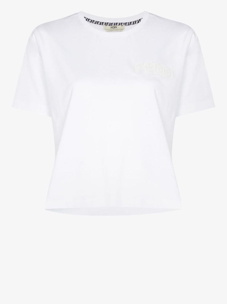Cutout Logo Cotton T-shirt