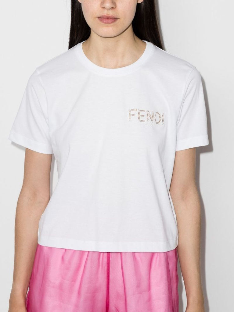 Cutout Logo Cotton T-shirt