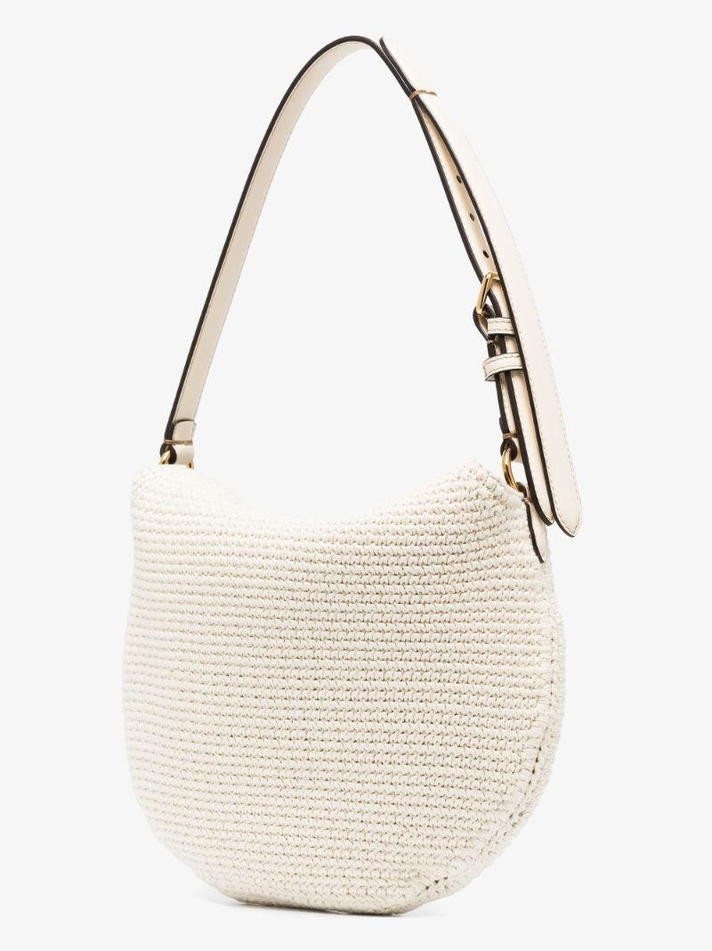 White Croissant Crochet Shoulder Bag