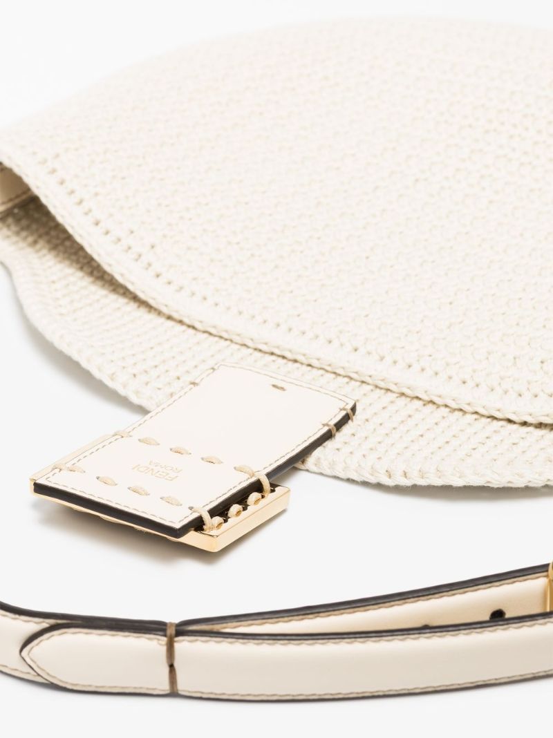 White Croissant Crochet Shoulder Bag