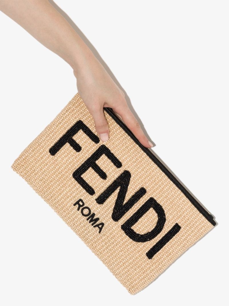 Medium Logo-embroidered Flat Clutch