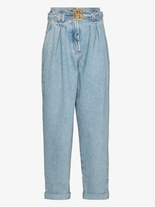 Logo Belt Boyfriend Jeans
