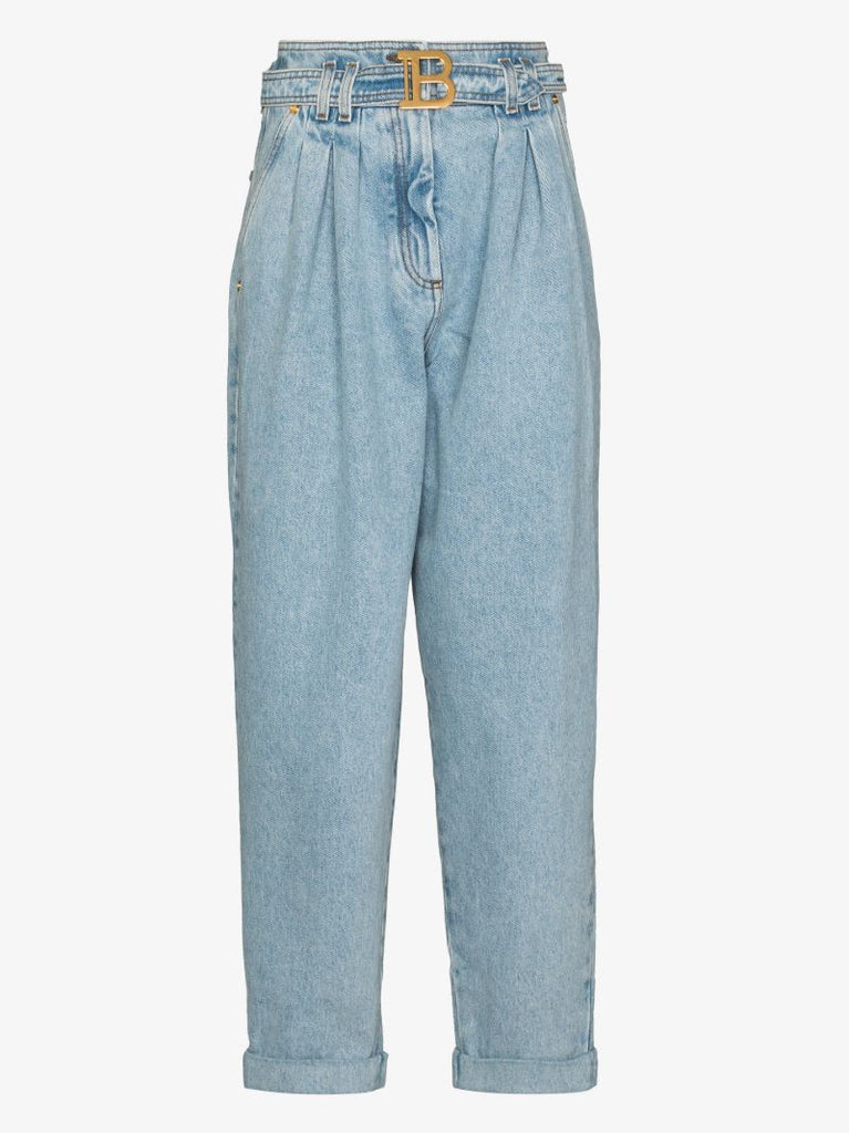 Logo Belt Boyfriend Jeans
