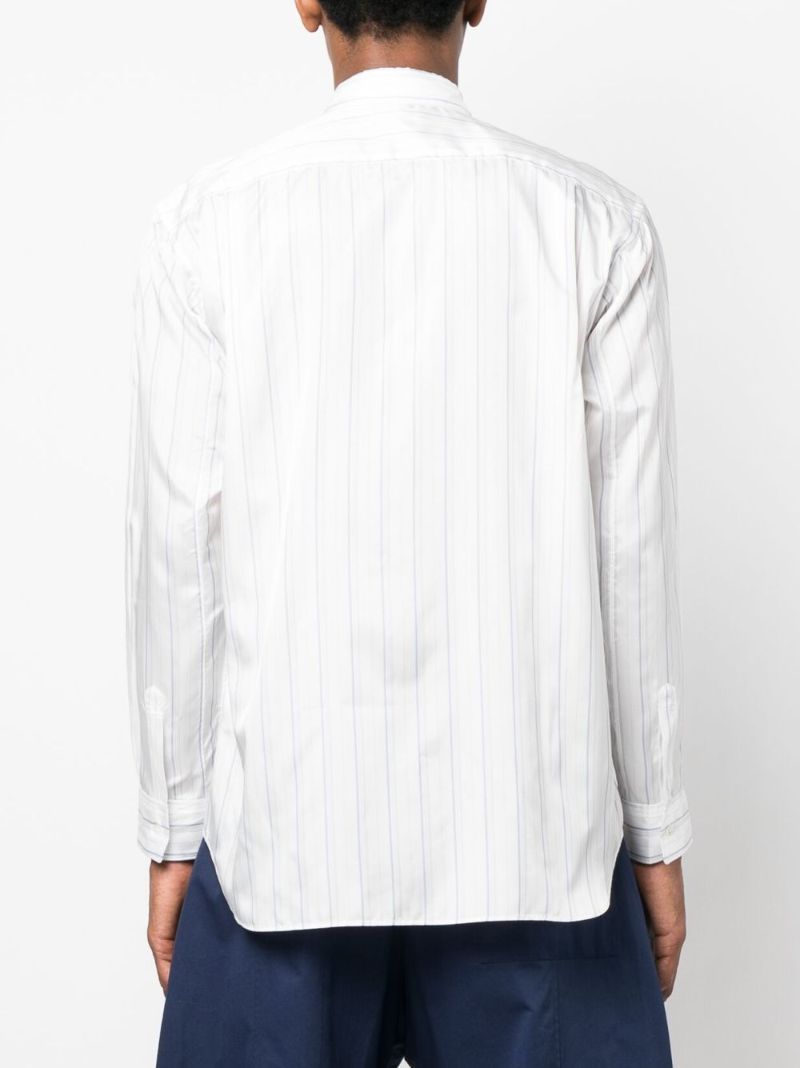 White Long-sleeved Striped Shirt