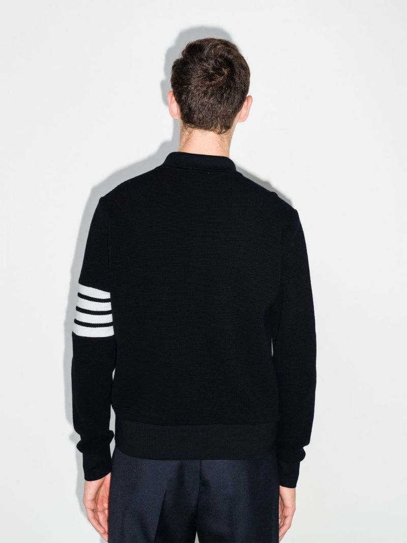 4-bar Stripe Waffle Knit Polo Shirt