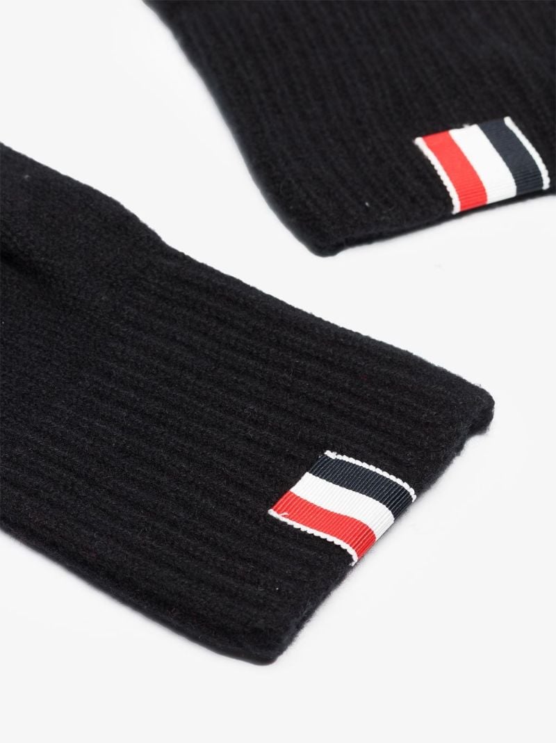 Black Rwb Striped Wool Gloves