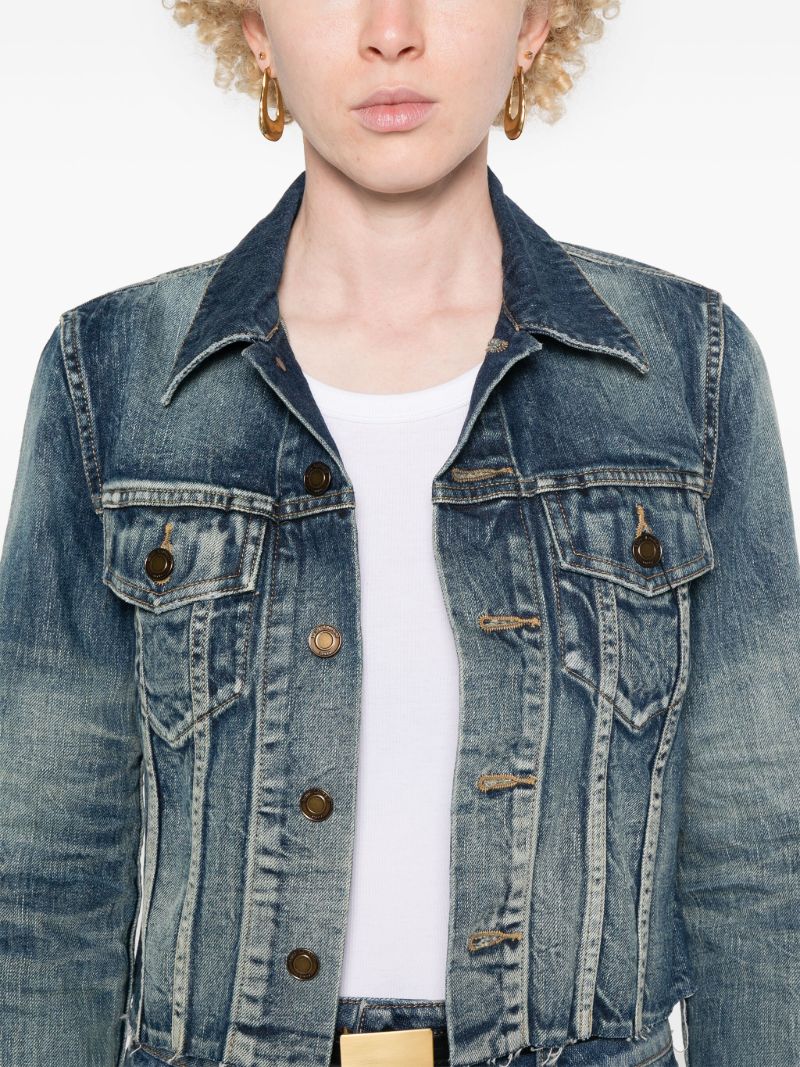 Blue Cropped Denim Jacket