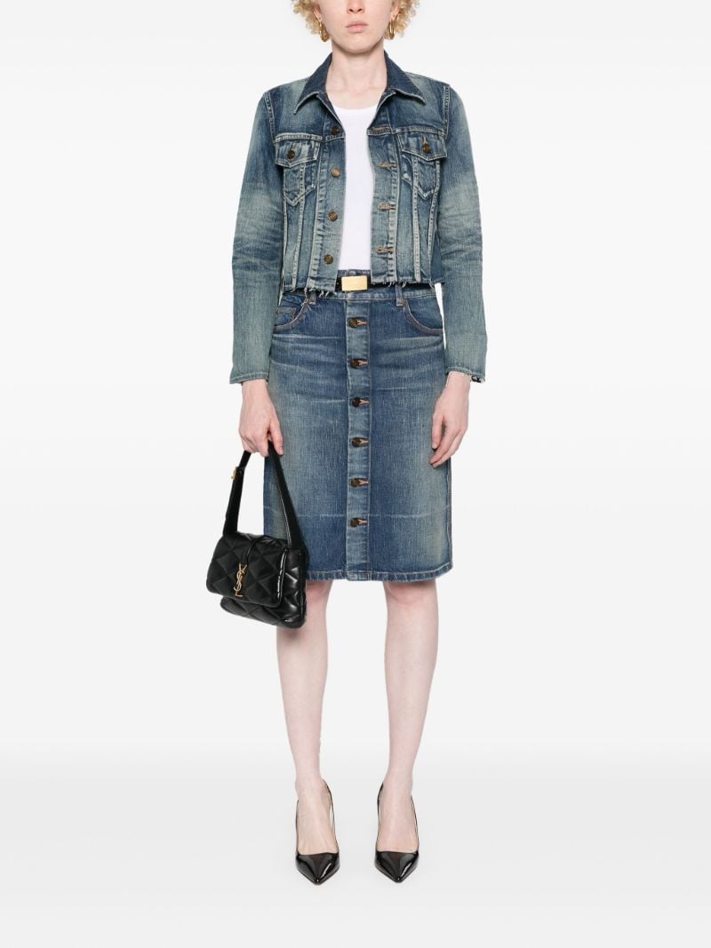 Blue Cropped Denim Jacket
