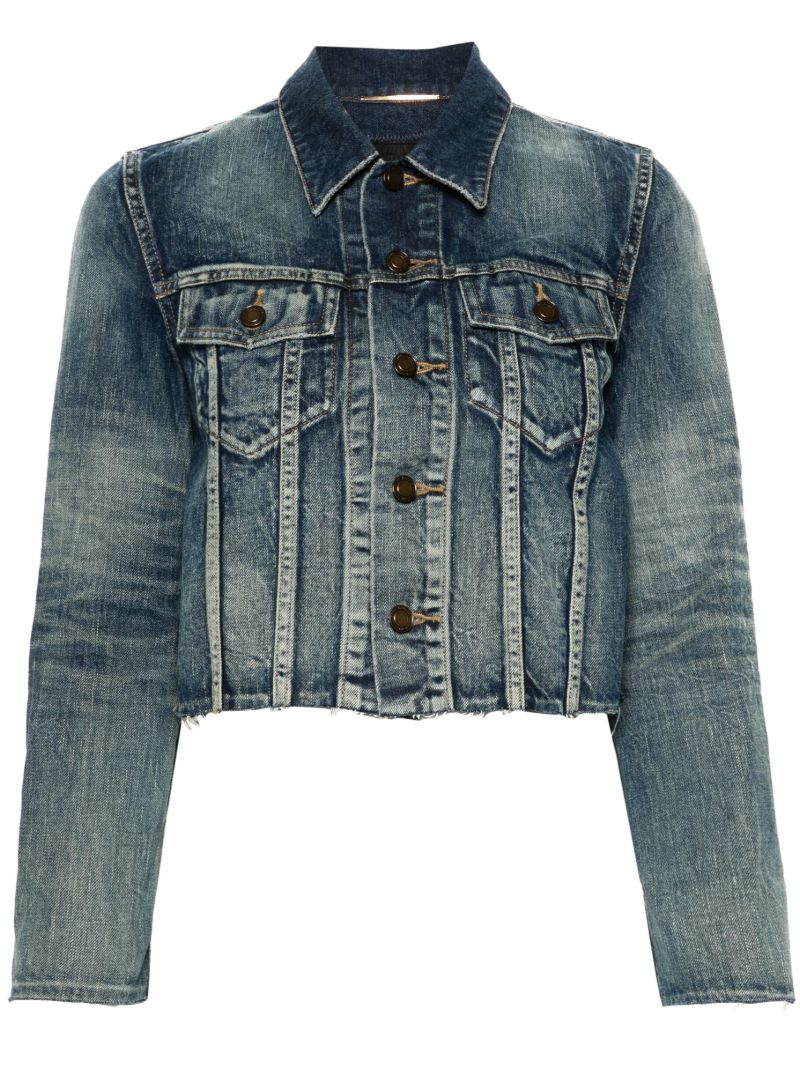 Blue Cropped Denim Jacket
