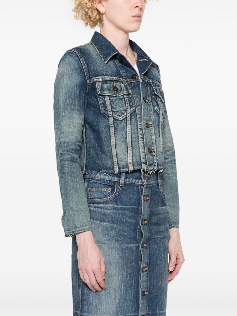 Blue Cropped Denim Jacket