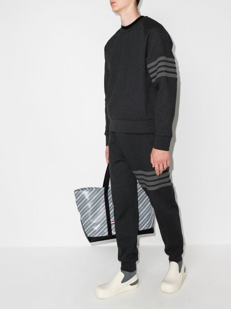 4-bar Stripe Waffle Knit Sweater