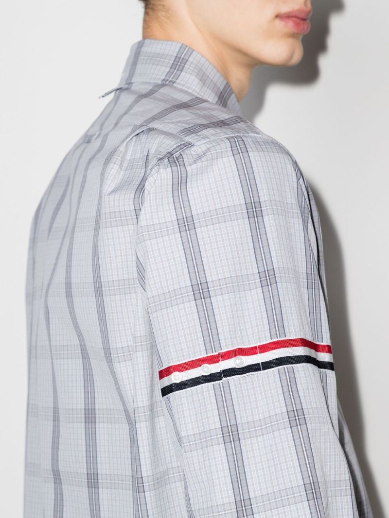 Windowpane Checked Armband Shirt