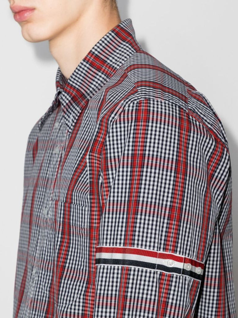 Windowpane Checked Armband Shirt