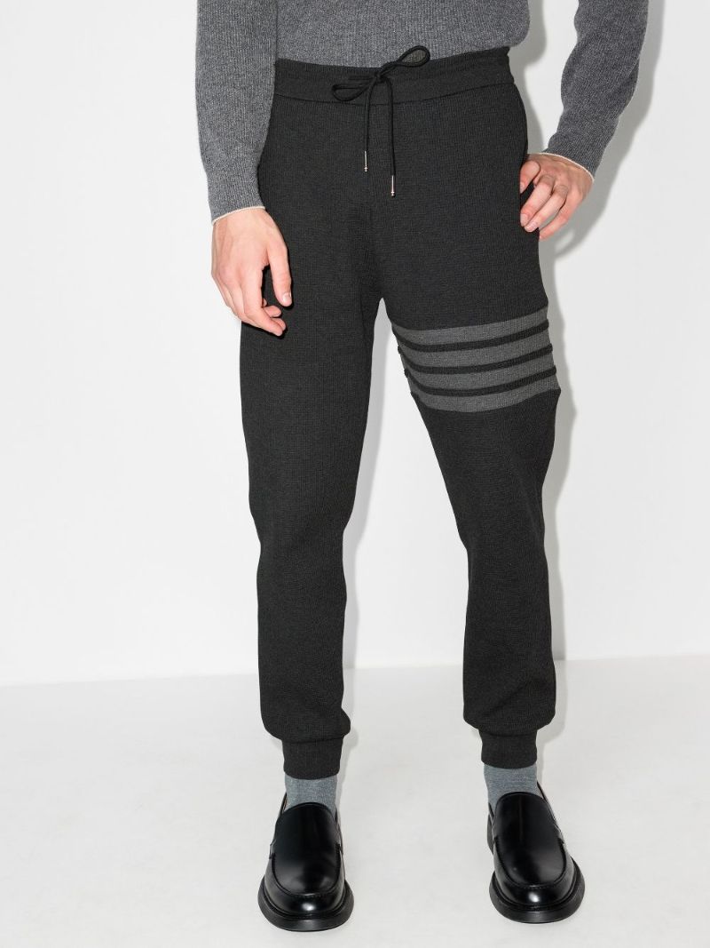 4-bar Stripe Waffle Knit Track Pants