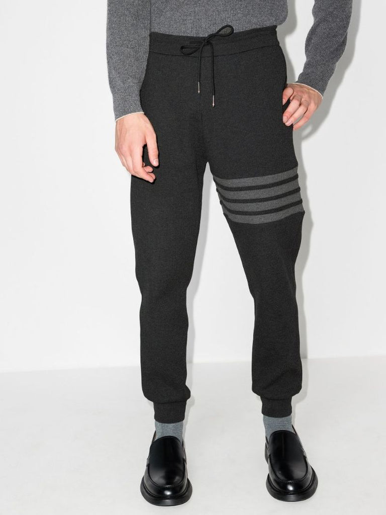 4-bar Stripe Waffle Knit Track Pants