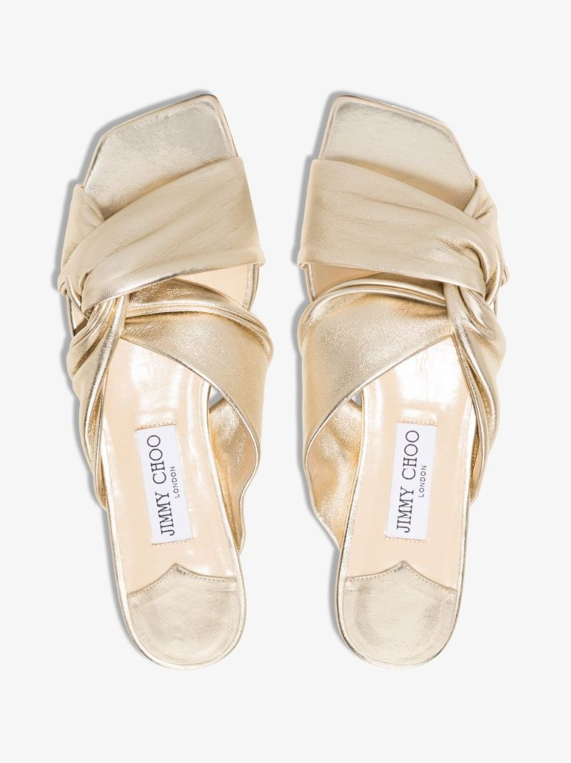 Gold Narisa Leather Sandals