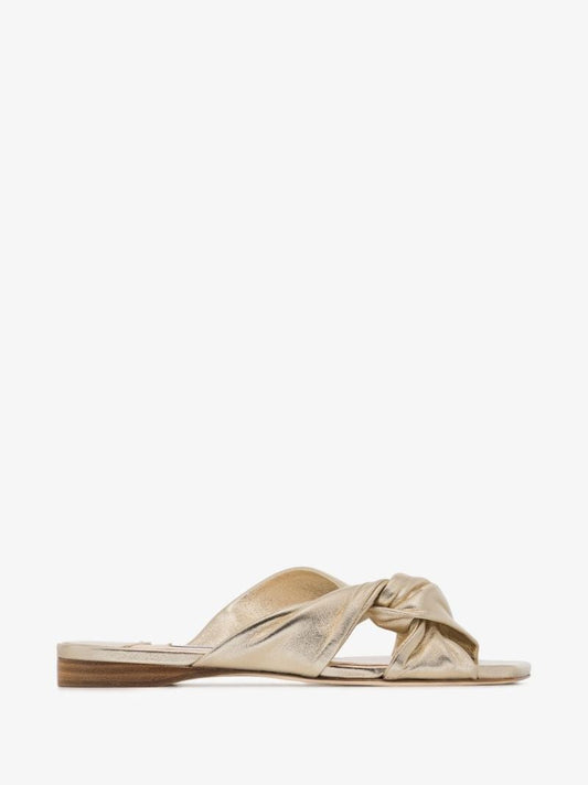 Gold Narisa Leather Sandals