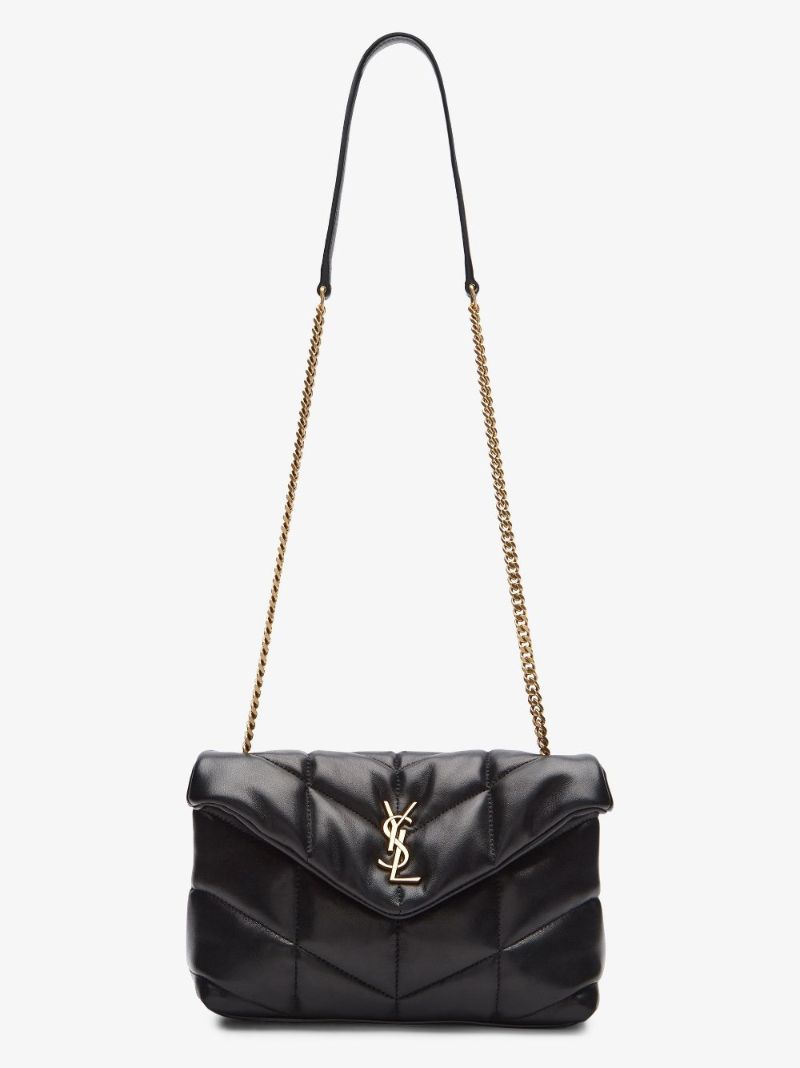 Black Puffer Toy Leather Shoulder Bag