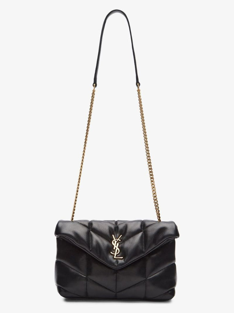 Black Puffer Toy Leather Shoulder Bag