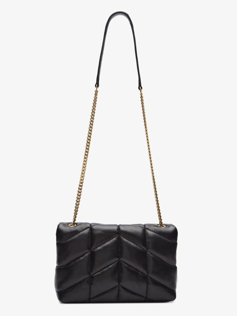 Black Puffer Toy Leather Shoulder Bag