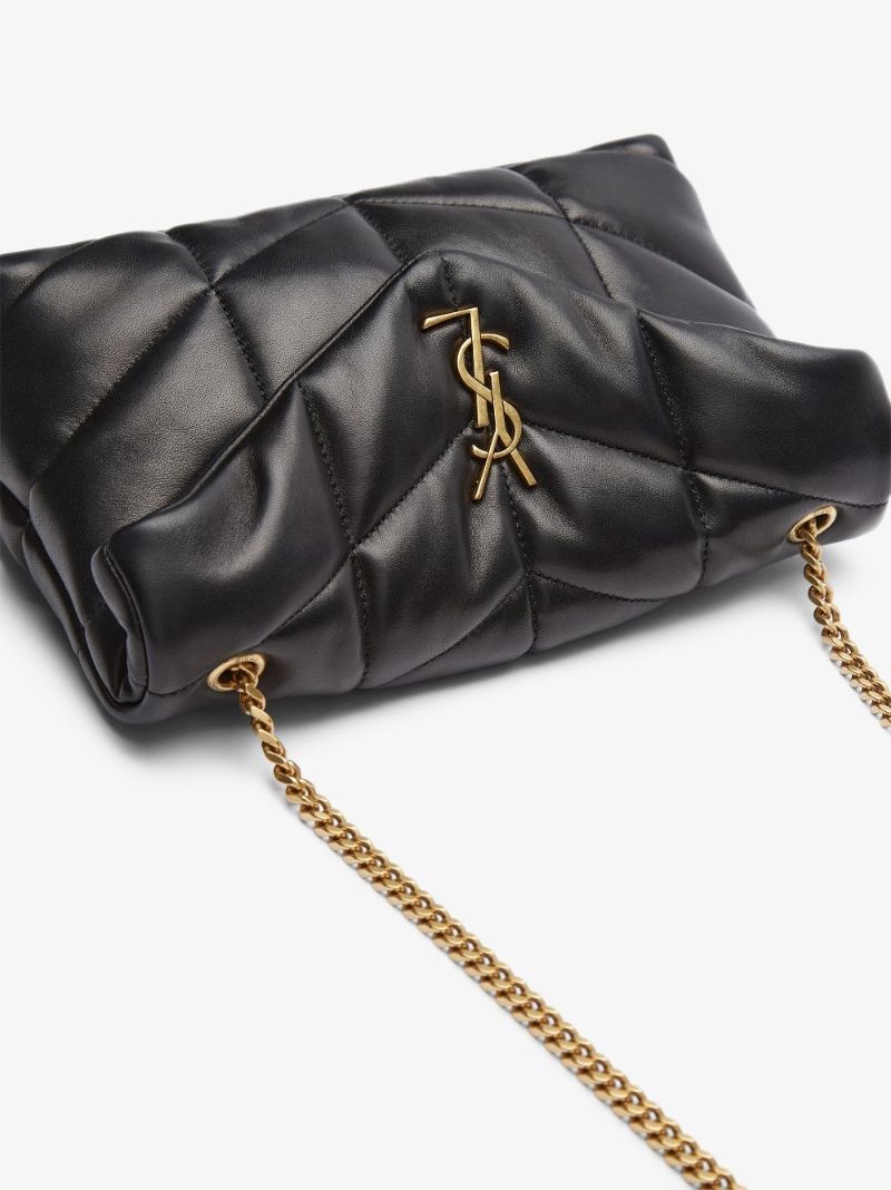 Black Puffer Toy Leather Shoulder Bag