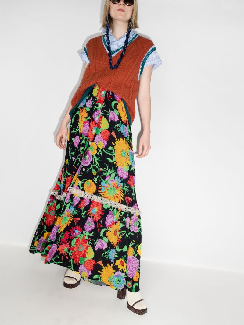 Floral Print Maxi Skirt