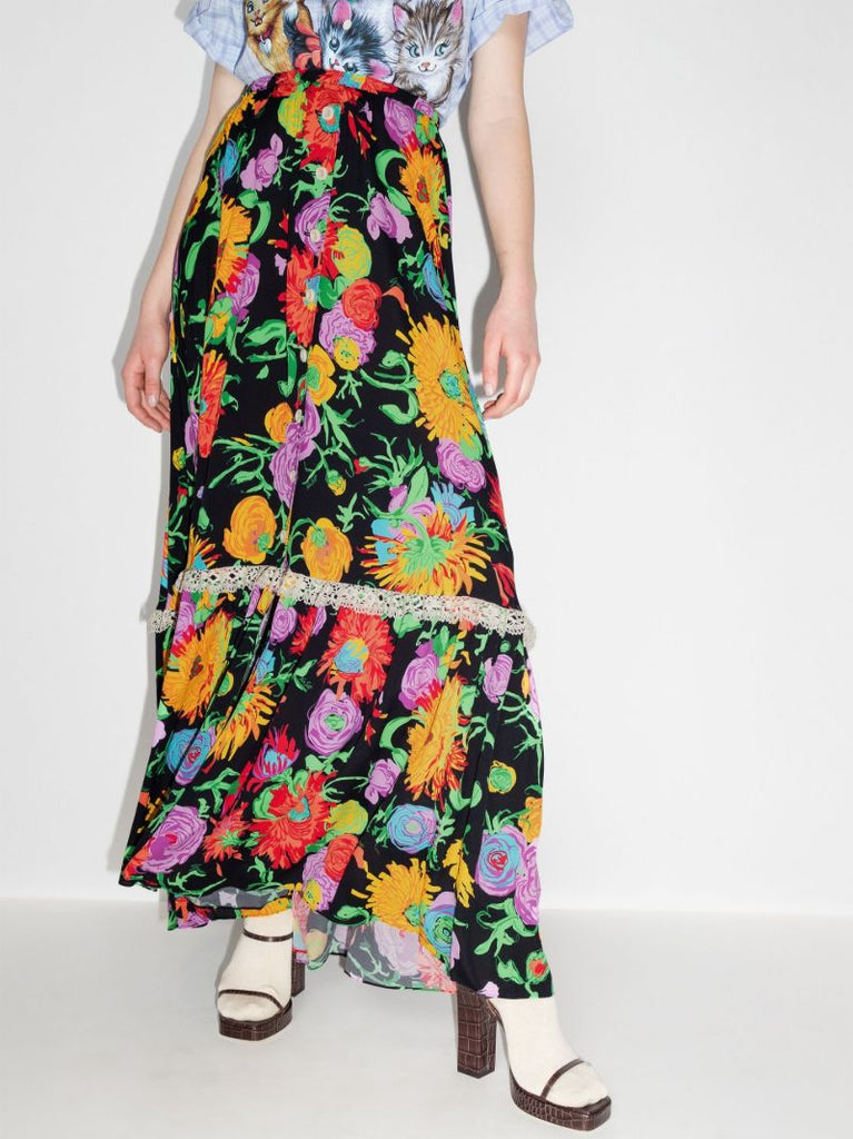 Floral Print Maxi Skirt