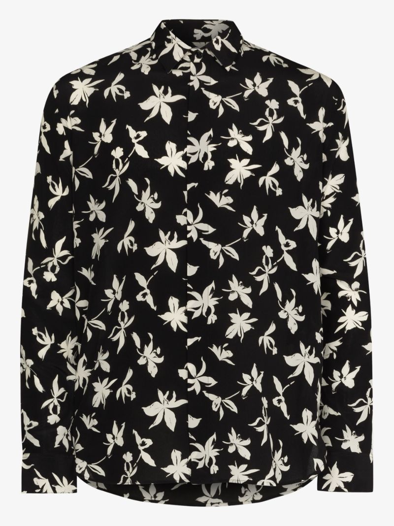 Wild Orchid Printed Silk Shirt