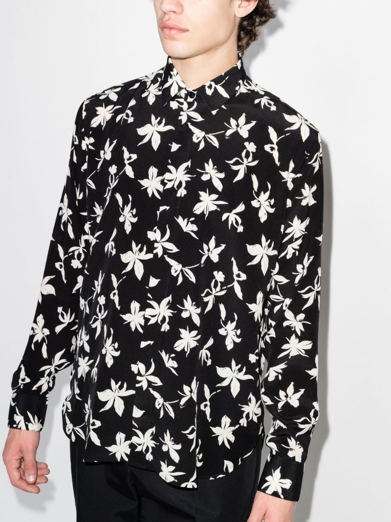 Wild Orchid Printed Silk Shirt