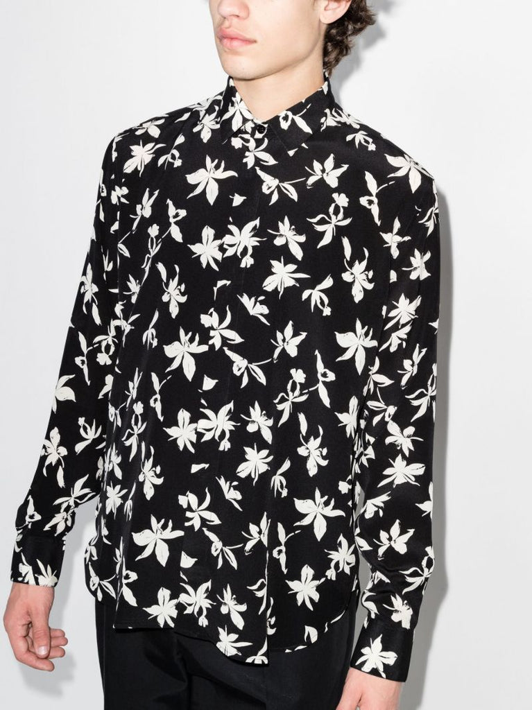 Wild Orchid Printed Silk Shirt