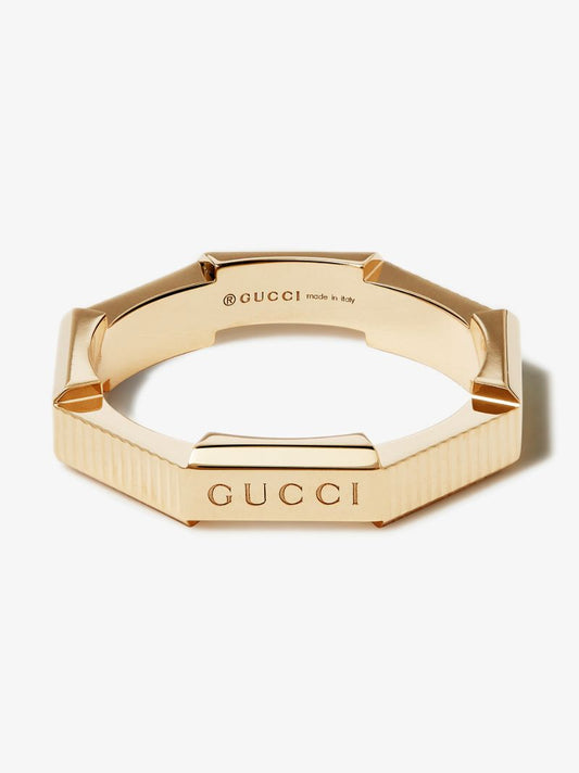 18k Yellow Gold Link to Love Striped Ring