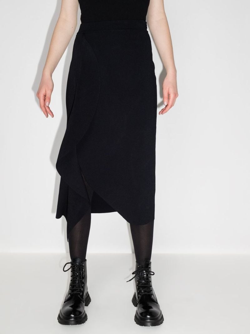 Draped High-waisted Pencil Skirt