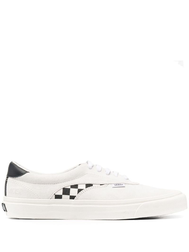 Neutral Checkerboard Suede Low-top Sneakers