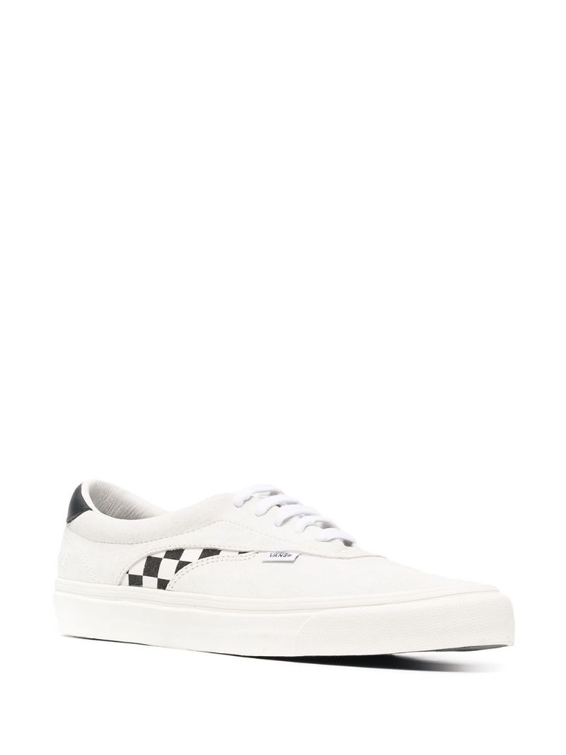 Neutral Checkerboard Suede Low-top Sneakers