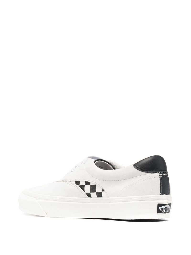 Neutral Checkerboard Suede Low-top Sneakers