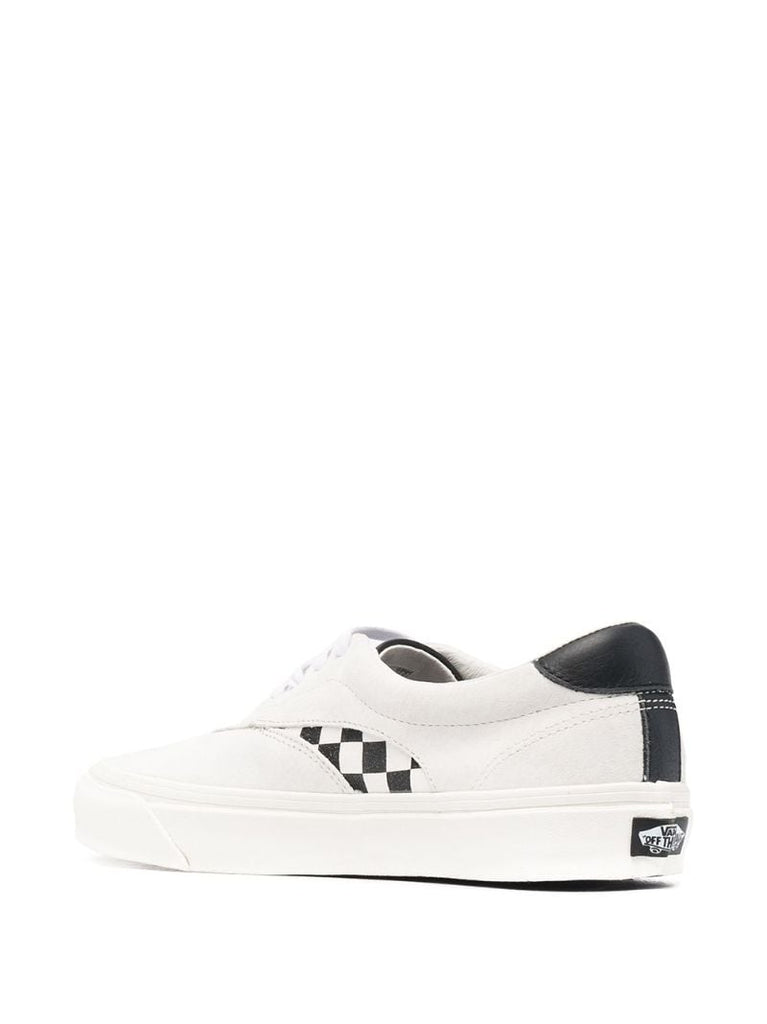 Neutral Checkerboard Suede Low-top Sneakers