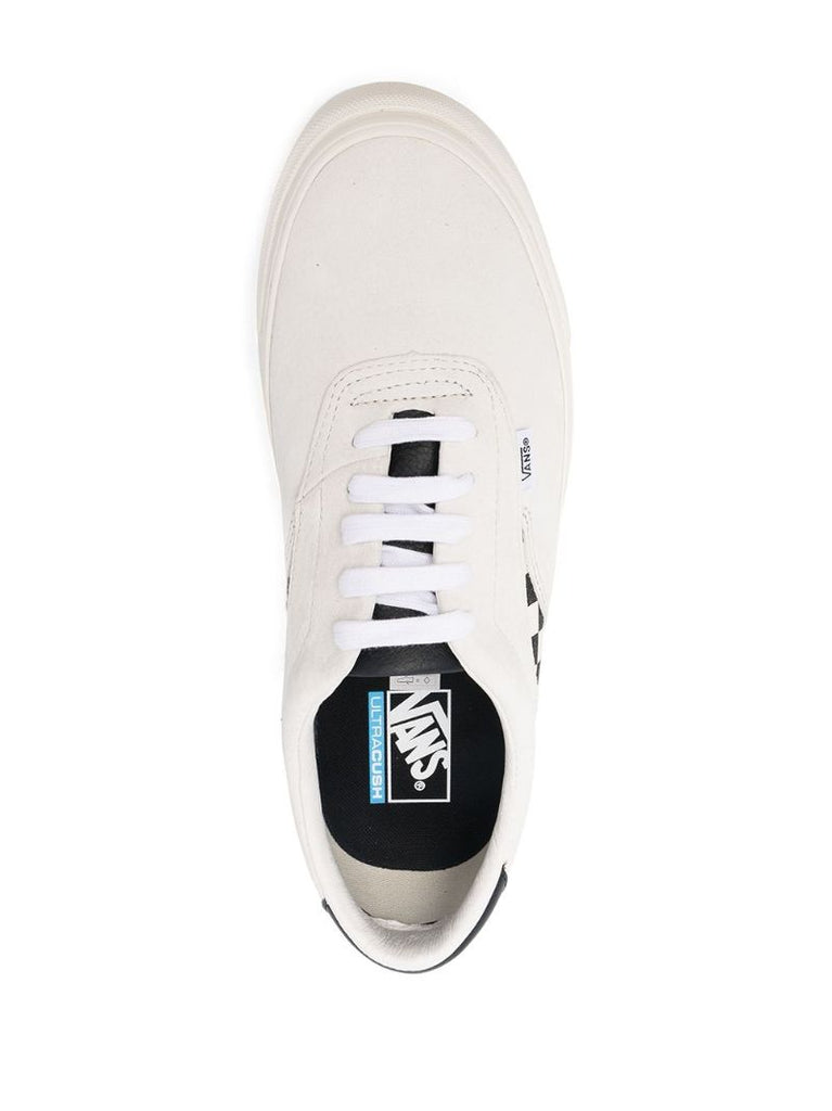 Neutral Checkerboard Suede Low-top Sneakers