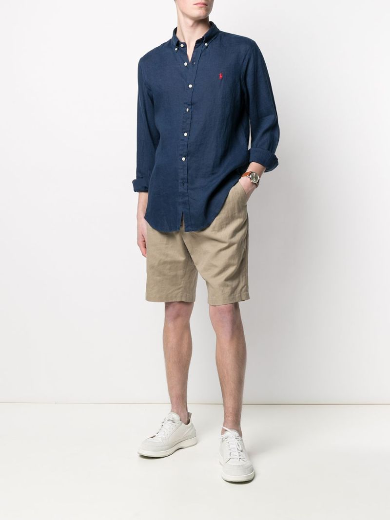 Blue Polo Pony-embroidered Shirt