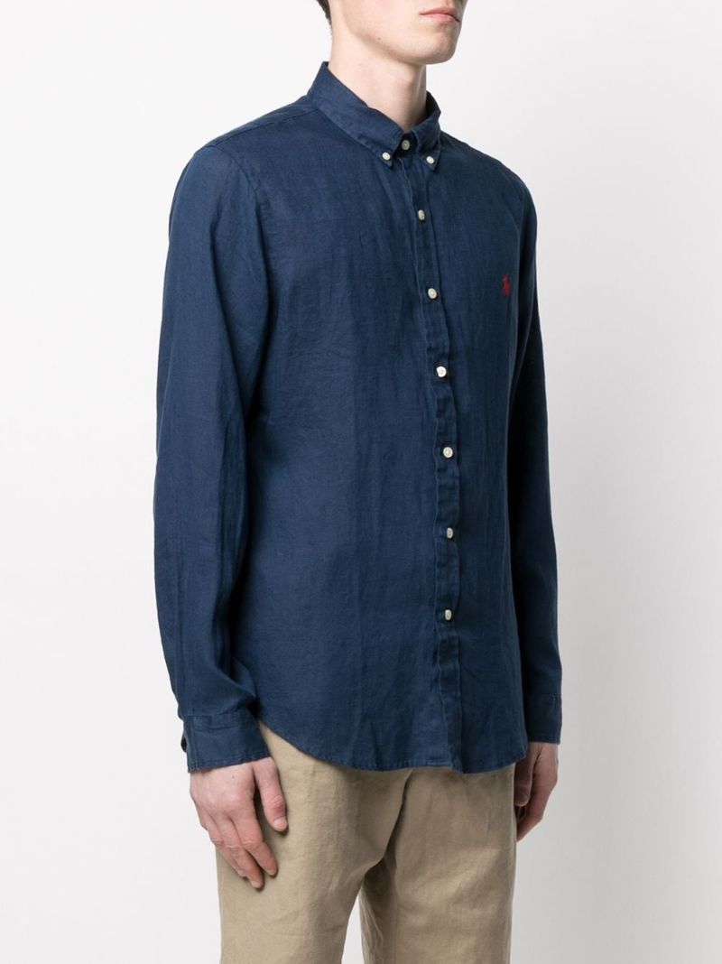 Blue Polo Pony-embroidered Shirt