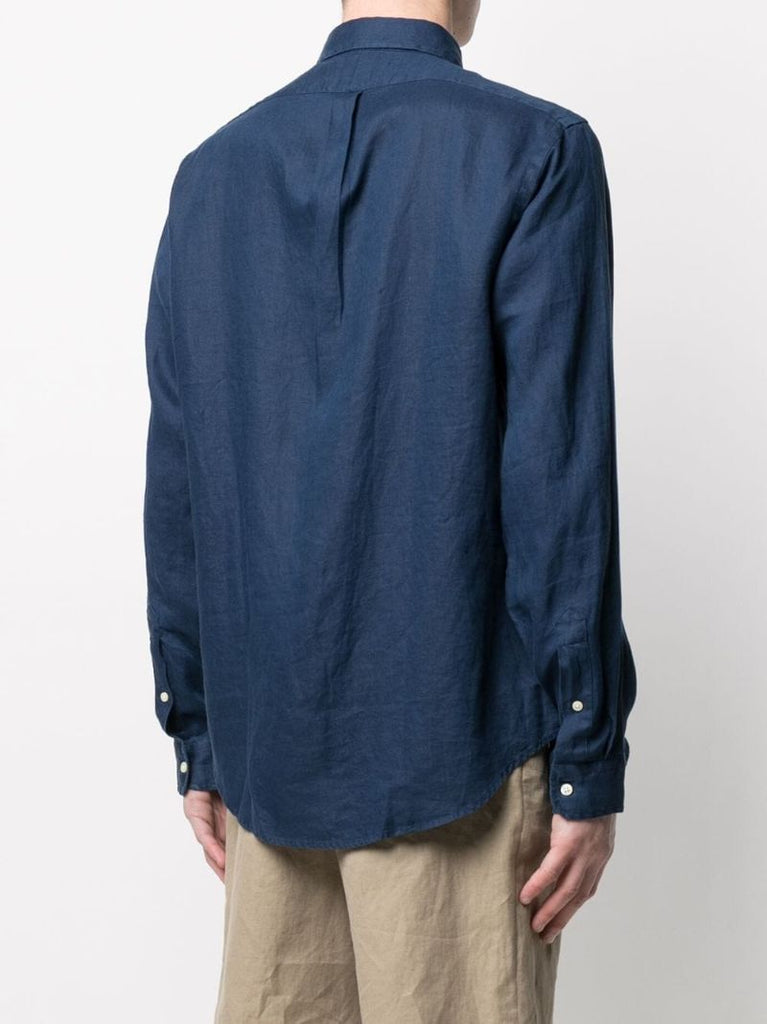 Blue Polo Pony-embroidered Shirt