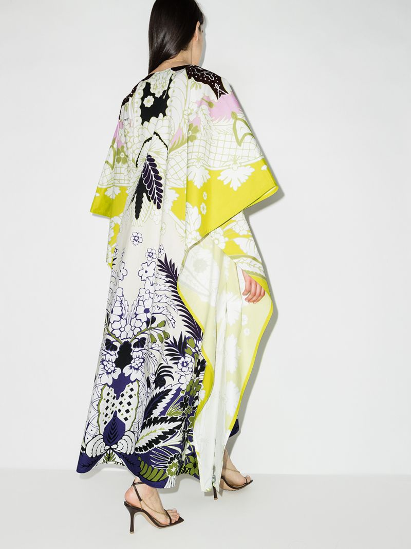 World Arazzo Print Cotton Kaftan Dress