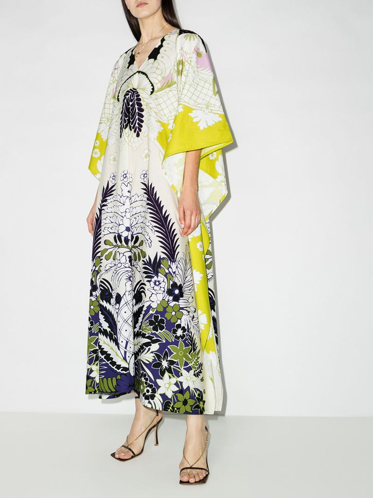 World Arazzo Print Cotton Kaftan Dress