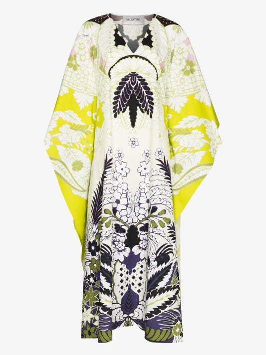 World Arazzo Print Cotton Kaftan Dress