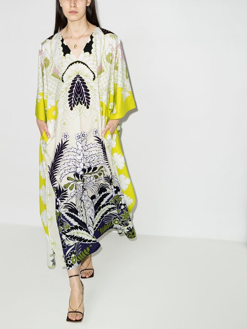 World Arazzo Print Cotton Kaftan Dress