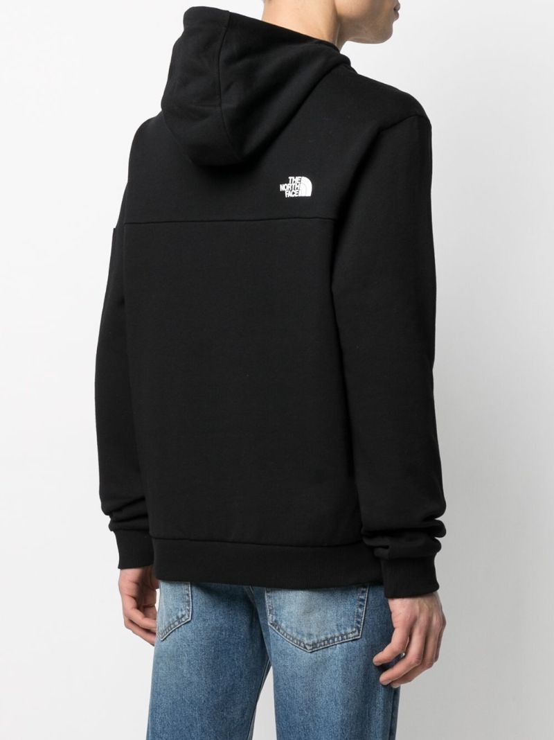 Black Logo Print Drawstring Hoodie