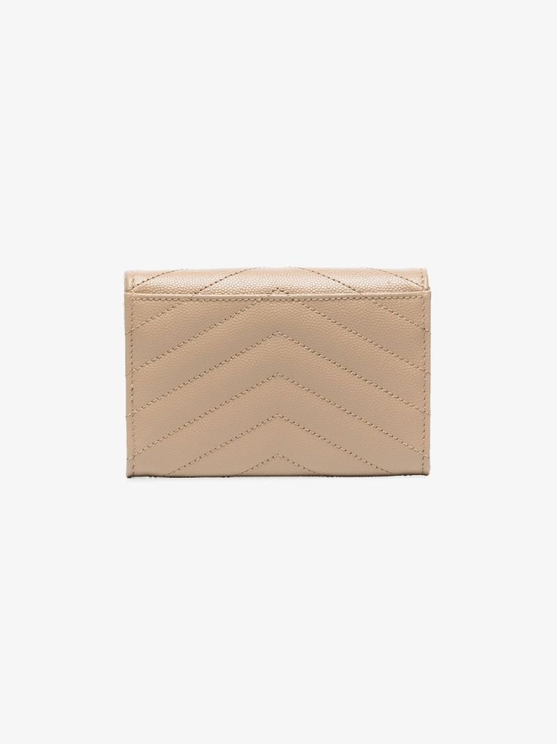 Beige Small Monogram Leather Envelope Wallet